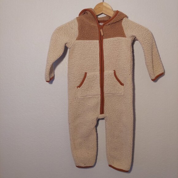 Cozy Baby Fleece Hooded Romper Jumpsuit 24M One Piece Zip Winter - Picture 2 of 6
